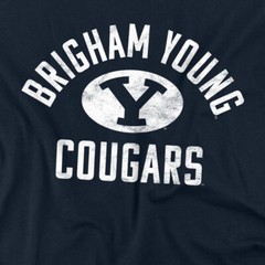 Brigham Young University Adult T-Shirt Cougars Logo, Navy, S-5XL