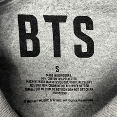 BTS Gray Men’s Long Sleeve Cotton Jersey Graphic Tee Small