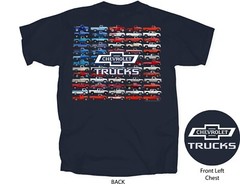 Joe Blow T’s Chevy Trucks American Flag Mens T-Shirt Silverado Apache C10 Square