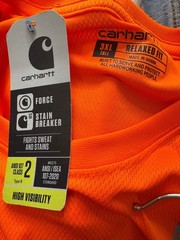 Carhartt Force High Visibily Size 3XL Tall Reflective NWT Relaxed Fit Bright Ora