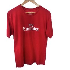 Fly Emirates Shirt Mens XL Made In UAE T-Shirt Red Soccer Football