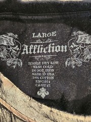 Rare Vtg Affliction Puppet Master God Vs Devil Demon Shirt L Y2K All Over Print