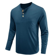 Zonbailon men’s t-shirt solid color crew neck men’s base shirt long sleeve