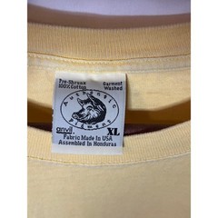 Anvil Authentic Element Garment Washed T Shirt Mens XL Yellow Cotton Pre Shrunk