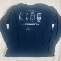 Verizon Wireless Next Phones Now Mens XL Long Sleeve Black T-Shirt Vintage Tech
