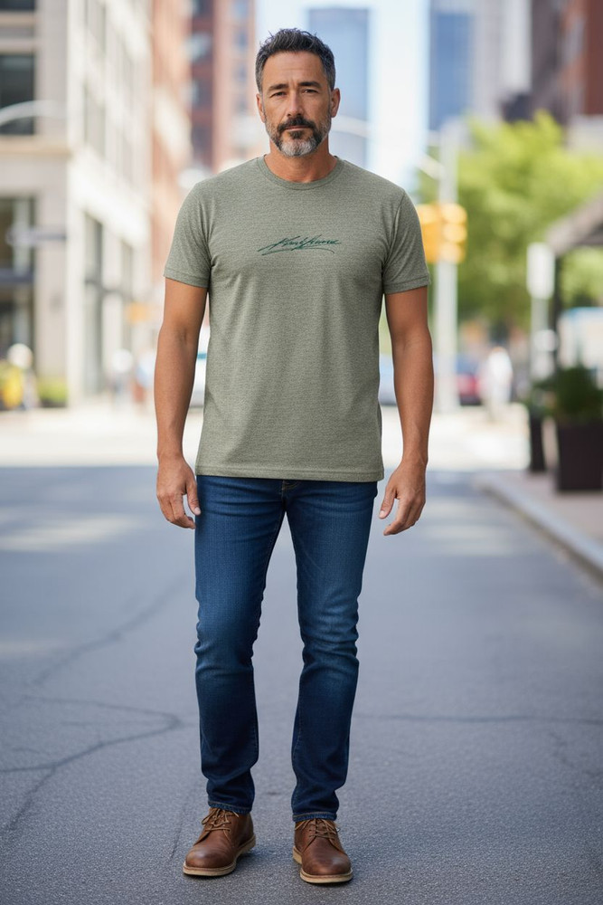 Vintage Karl Kani Shirt Men’s Large Green Heather Signature Logo Short Sleeve