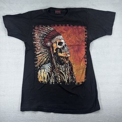 LowBrow Art Company T-Shirt Skull Indian Chief Spirit Of A Nation Size Medium