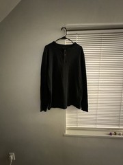 Member’s Mark Men’s Thermal Henley Long Sleeve T-Shirt Black