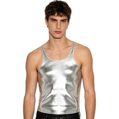 Men Shirt Daily Life Tank Undershirts Sports Running Vest Athletic Disco Pvc