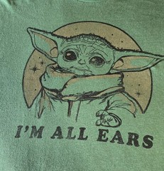 Star Wars Grogu Baby Yoda Im All Ears T Shirt Mens Size XL Green Graphic Tee