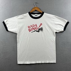Vintage The Sopranos Shirt Mens XL White Ringer Bada Bing HBO Promo Tony Soprano