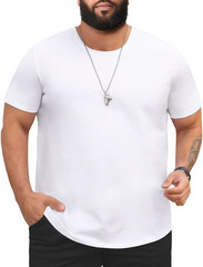 Camisetas para Hombres Grandes y Altos Camisas Casuales Elasticas Manga Corta