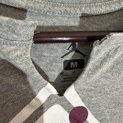 Jordan Jumpman Logo Graphic Print Gray Men’s T-Shirt Medium Collar is cut