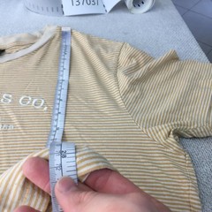 Lee Shirt Mens Size L Beige Stripe Jeans Co Logo Graphic T-Shirt Casual 137037