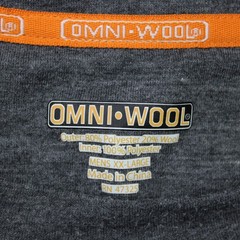 Omni-Wool Shirt‎ Mens 2XL XXL Gray Base Layer Wool Blend Poly Lined Long Sleeve