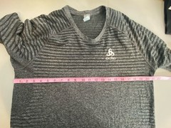 ODLO Men’s Size XL Performance Light Long Sleeve Fitted Base Layer Top Gray