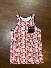 Budweiser Pocket Tank Top Y2K Americana Graphic Beercore Festival S