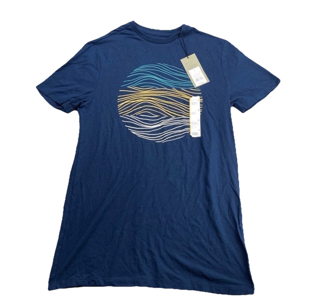 Goodfellow & Co Men’s Tee shirt Navy/Yellow Standard Fit Size Small