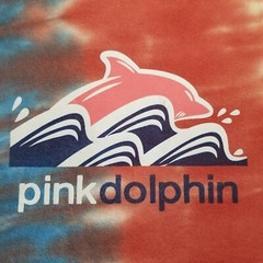 Pink Dolphin Men’s Red Tie Dye Front Back Graphic Short Sleeve T-Shirt Size XXL
