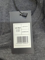 Bigdude Short Sleeve Plain Crew Neck Straight Hem T Shirt Size 7XL Charcoal