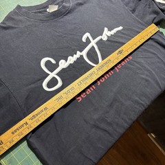 VTG Y2K Sean John Authentic Signature T Shirt Faded Black USA Cotton 2XL Diddy
