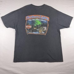 Harley-Davidson Shirt Mens 2XL Black Fall Ride Northern Lights Graphic 2009