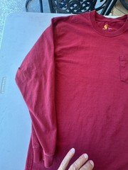 Carhartt Men’s K126 Loose Fit Heavyweight Long Sleeve Pocket T-Shirt Red