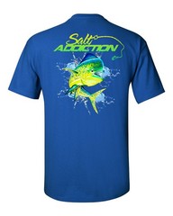 Salt Addiction Saltwater Dolphin Fishing Short Sleeve T Shirt Mahi Mahi Ocean