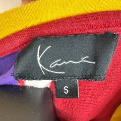 Karl Kani T-Shirt Mens Small Vertical Stripe Signature Logo Streetwear Hip Hop