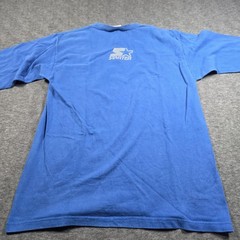 Vintage Starter Shirt Mens Medium Blue Long Sleeve Sports Graphic Made USA