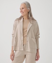 Pact Women’s Airplane Relaxed Blazer Medium Wheat Heather Top Outerwear