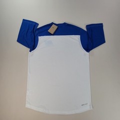 Nike Shirt Mens Medium White Blue Baseball Dri-Fit 3/4 Sleeve Outdoors