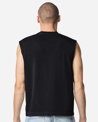 Tom Of Finland Art inspired bottom embroidery Men Black cotton muscle T-shirt