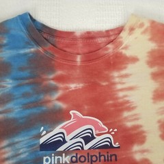 Pink Dolphin Men’s Red Tie Dye Front Back Graphic Short Sleeve T-Shirt Size XXL