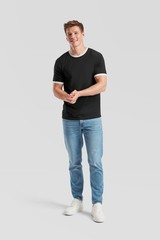 Fruit of the Loom Cotton Ringer T – Contrast Collar/Hem T-shirt