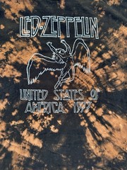 Led Zeppelin 1977 USA Tour Tie Dye Band Tee Shirt Mens 2XL Black Rock