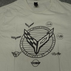 District Men’s T-Shirt Ivory XL 100% Cotton Corvette Generations Graphic Tee