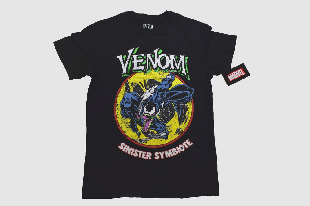 Marvel Venom Sinister Symbiote Comic Graphic Mens Black Shirt NWT S-XL