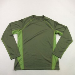 REI Shirt Mens Medium Long Sleeve High Neck Outdoors Crew Neck Green Stretch