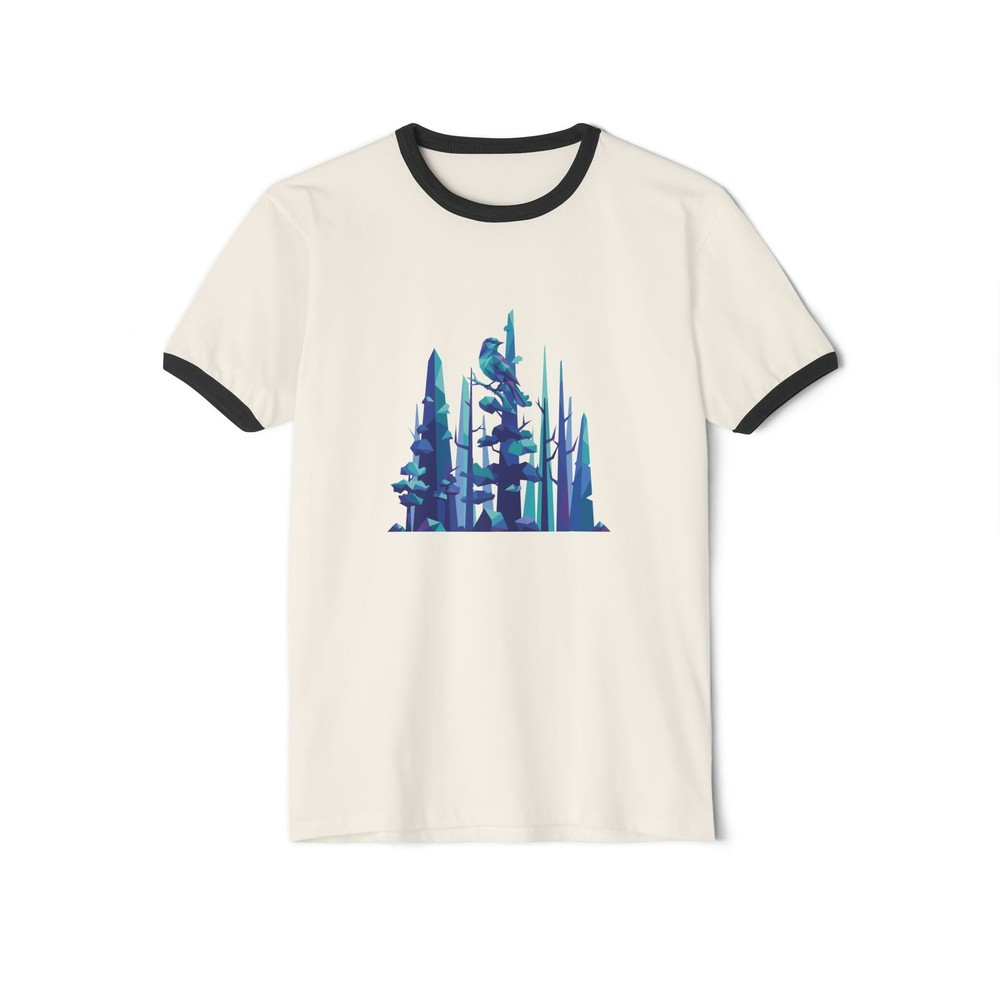 Blue Forest Illustration T-Shirt | Pine Tree Woodland Design