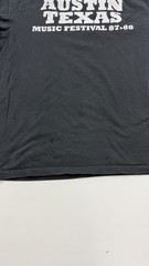 John Galt Crew Shirt Mens Large Black Austin Texas Music Festival 87-88 Stain