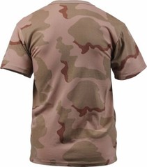 Mens Tri-Color Desert Camouflage Tactical Military Short Sleeve T-Shirt