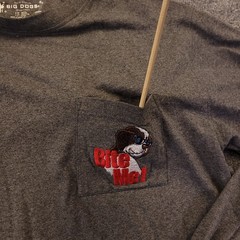 Bif Dogs Bite Me Long Sleeve T Shirt Mens Small Gray Cotton Poly Rayon Crew
