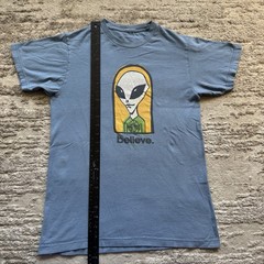 2010s Alien Workshop Skate Tee Mens Small Blue Believe Skating UFO Mexico Made