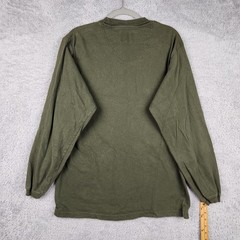 Vintage D Lab Shirt Mens Large Green Long Sleeve Stripe Logo Graphic 90s Y2k