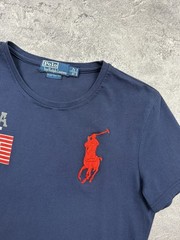 Polo Ralph Lauren USA Flag Big Pony T-Shirt Chief Keef Tee Y2K Blue Men’s Size L