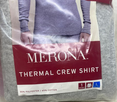 Merona Gray Thermal Crew Long Sleeve Shirt Men’s Size Large (42-44)
