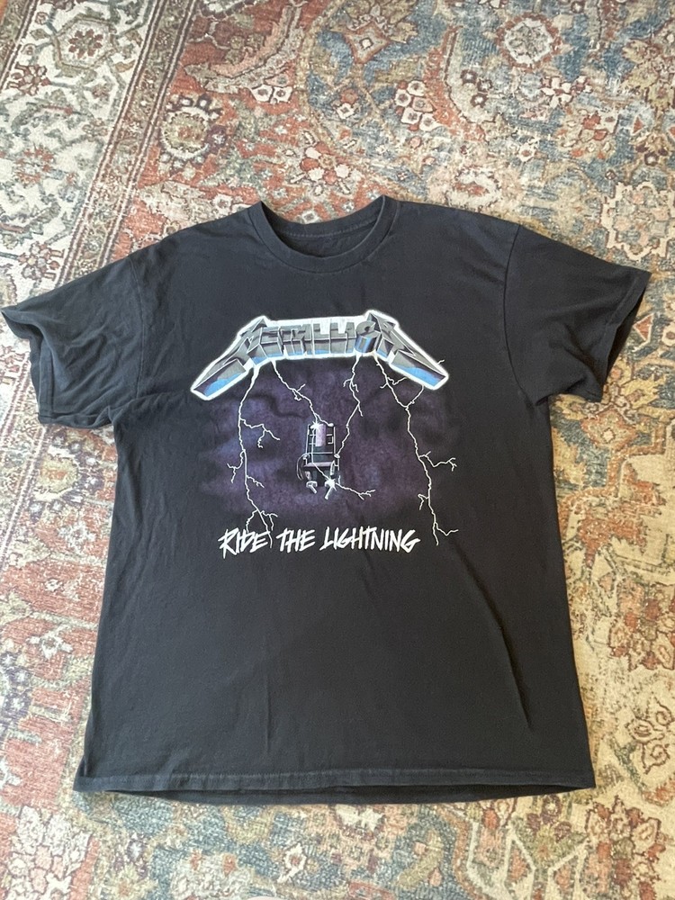metallica t shirt vintage Ride The Lightning medium large black