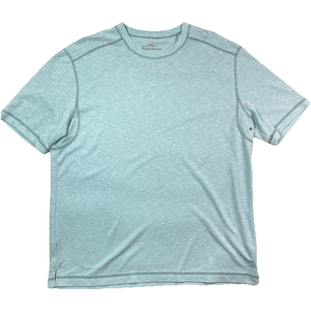 Tommy Bahama Light Aqua Blue Heather Tencel Blend T-Shirt Men’s Size L