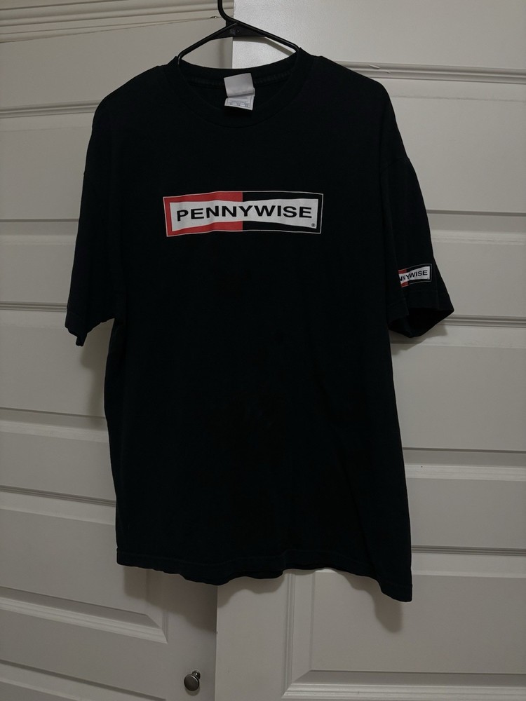 90s Pennywise California Punk Band Vintage T Shirt Box Logo W Skull